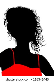 Imagen vectorial de la joven y el cabello rojo