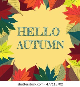 Vector image for your work. Autumn composition. Vector illustration on the background of autumn leaves. 