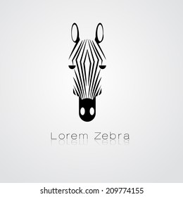Vector image of an zebra head on white background