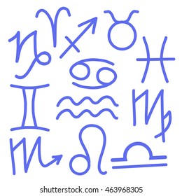 Vector image of zodiac signs