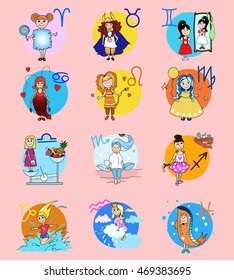 Vector image of zodiac signs