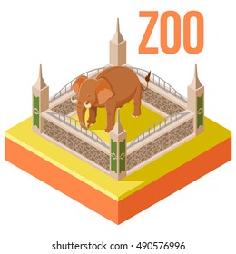 Vector image of the Zoo Elephant isometric icon