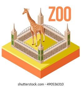 Vector image of the Zoo Giraffe isometric icon