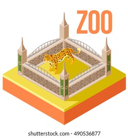 Vector image of the Zoo Leopard isometric icon