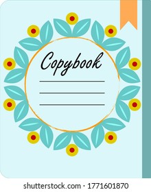 Vector image.Beautiful notebook with patterns on a white background. 10 EPS