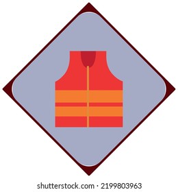vector image,construction icon with gray background in brown border.
