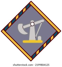 vector image,construction icon with gray background and yellow edges with dark blue.