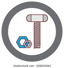 vector image,construction icon with white background and gray border.