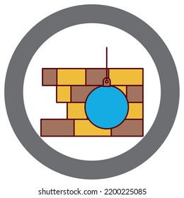 imagen vectorial, icono de construcción con fondo blanco y borde gris.