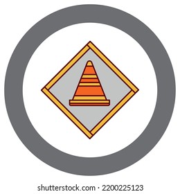 vector image,construction icon with white background and gray border.