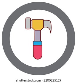 vector image,construction icon with white background and gray border.