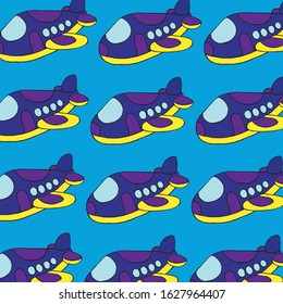 
Vector image.Multicolored toy airplane.Card design, print for children’s clothing, textile.