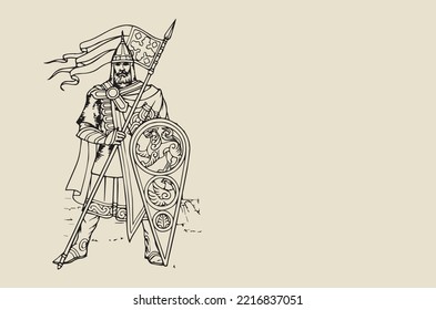 Vector images - ancient knights from Eastern Europe