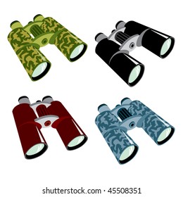 vector images binoculars in different colors