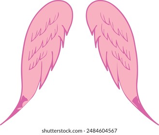 vector images of cartoon wings, beautiful wings, angel wings, fairy wings.