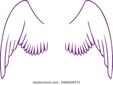 vector images of cartoon wings, beautiful wings, angel wings, fairy wings.