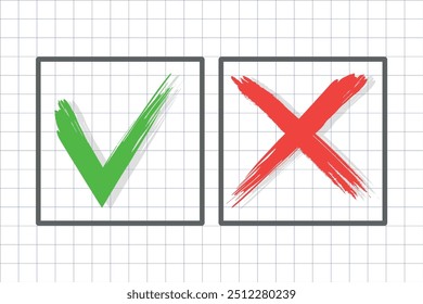 imagens vetoriais de marca de seleção e cruz