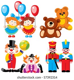 vector images of children's toys - twins