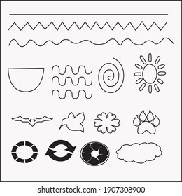 vector images of circular arrows, straight lines, curves, etc. can be used as icons or symbols