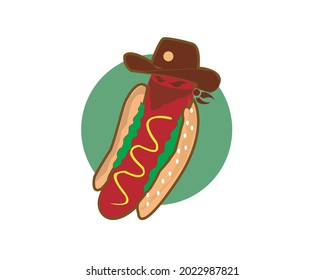 
vector images of cowboy hotdogs are used for food packaging image needs and other needs