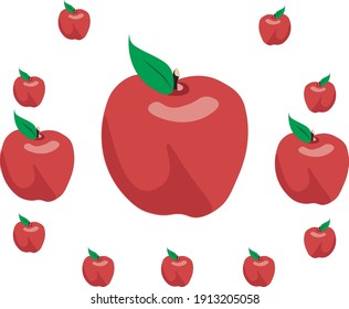 
vector images with delicious apples