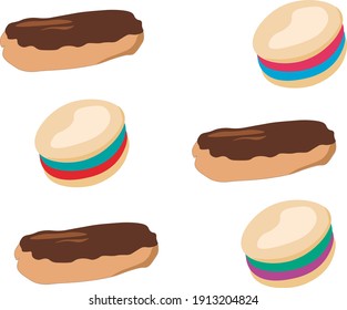 
vector images with delicious cakes