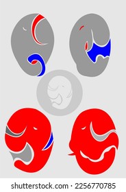 Vektorbilder von Elefanten, die in Grafiken und Tätowierungen verwendet werden.