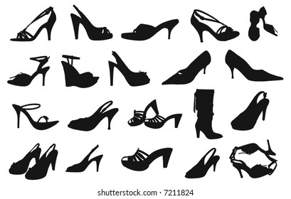 Vector of images of footwear