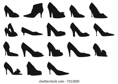 Vector of images of footwear