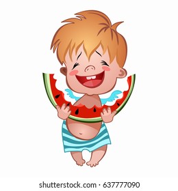 Vector images of funny kids on a white background