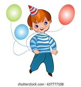 Vector images of funny kids on a white background