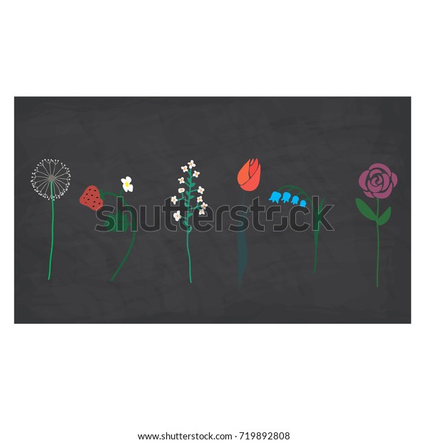 Vector Images Hand Drown Flowers On Stock Vector (Royalty Free