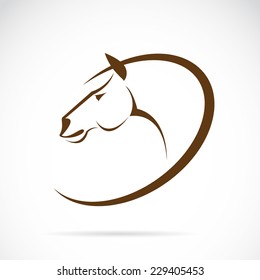 Vector images of horse head design on a white background, Vector horse head for your design.