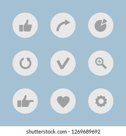 Vector images. Icon set for buttons.