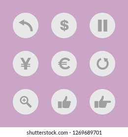 Vector images. Icon set for buttons.