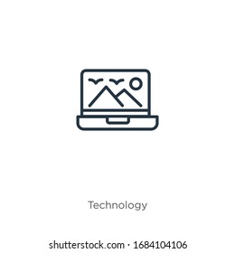 Vector images icon. Thin linear vector images outline icon isolated on white background from technology collection. Line vector sign, symbol for web and mobile