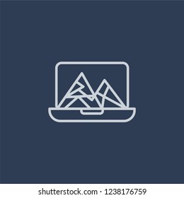 Vector Images icon. Trendy flat vector line Vector Images icon on dark blue background from Technology collection. 