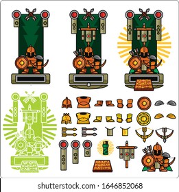 Imágenes vectoriales de armas y armas de caballero