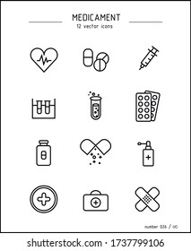 Vector images of medicines and medicines for diseases