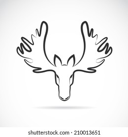 Vector images of moose deer head on a white background.