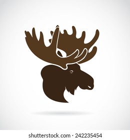 Vector images of moose deer head on a white background.