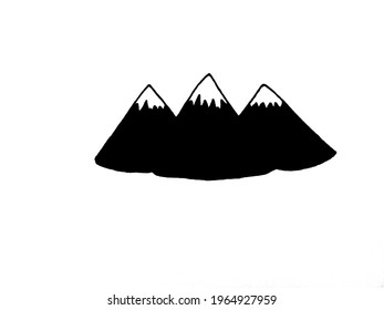 vector images of mountains on a white background. Print for calendars, travel brochures