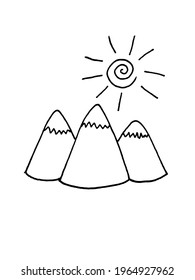 vector images of mountains on a white background. Print for calendars, travel brochures