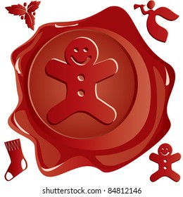 vector images New Years postal wax seals