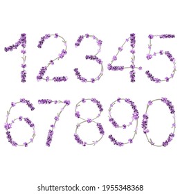 imágenes vectoriales de números en forma de escarabajos en colores violetas brillantes sobre fondo blanco