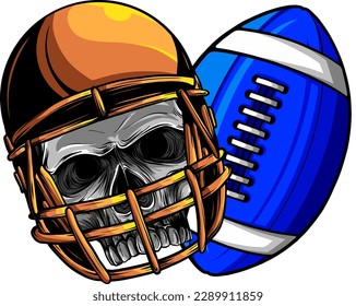 vector images on a white background Everything for American football and rugby helmet and ball