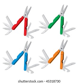  vector images penknife in different colors
