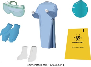 Vector Images of Personal Protective Equipment (PPE) Kit