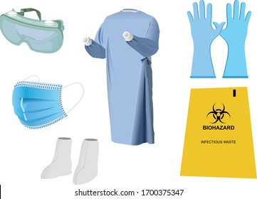 Vector Images of Personal Protective Equipment (PPE) Kit