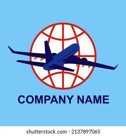 Vector images of planes and earth to use as logos for travel companies, courier services and other companies